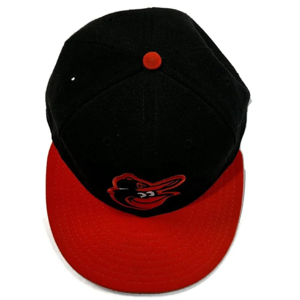 New Era 59Fifty Cap MLB Baltimore Orioles Black On Field‎ Road Fitted 7 1/8 Hat